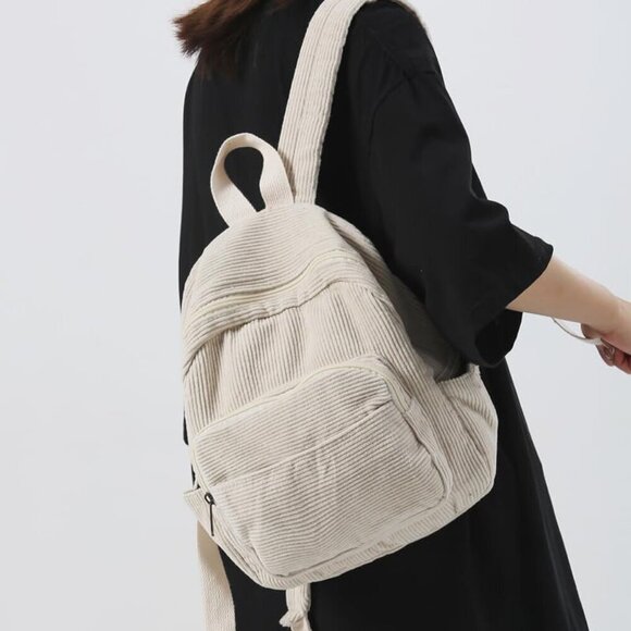 Mini Corduroy Backpack Purse for Women Small Casual Travel Organizer main image 8
